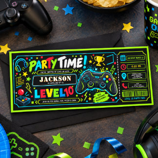 Invitation Photo de billet d'anniversaire de joueur de 10 ans