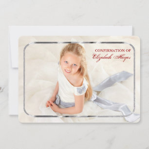 Invitation photo de cadre en argent mince