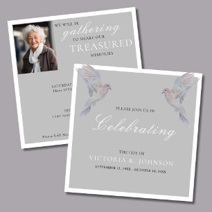 Invitation Photo de célébration de vie à l'aquarelle de la to