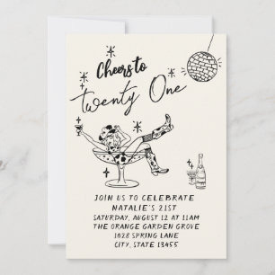 Invitation Photo de côte de la vilebrequin tirée à la main 21