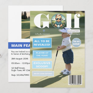 Invitation Photo de couverture de magazine de golf pour fête