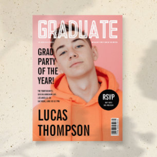 Invitation Photo de couverture du magazine Trendy pour une fê