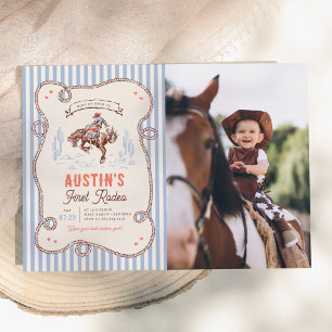 Invitation Photo de cow-boy de rodéo inaugural pour 1er anniv