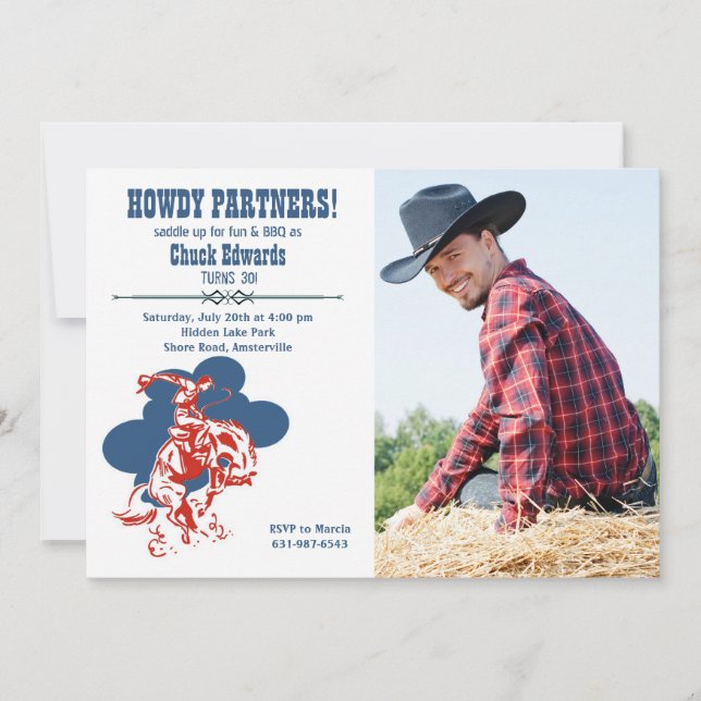 Invitation photo de Cowboy moderne (Devant)