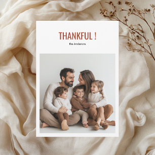 Invitation Photo de famille minimaliste de Thanksgiving recon