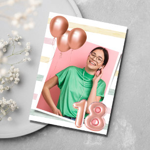 Invitation Photo de fête d'anniversaire 18 ans d'une adolesce