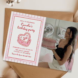 Invitation Photo de fête d'anniversaire 30 ans de fille dessi