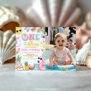 Invitation Photo de fête d'anniversaire au bord de la piscine