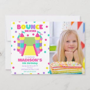 Invitation Photo de fête d'anniversaire avec une maison gonfl
