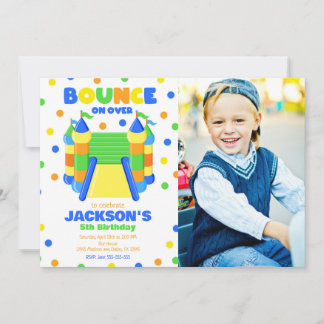 Invitation Photo de fête d'anniversaire avec une maison gonfl