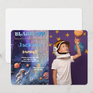 Invitation Photo de fête d'anniversaire dans l'espace éditabl