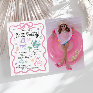 Invitation Photo de fête d'anniversaire de bateau de plaisir