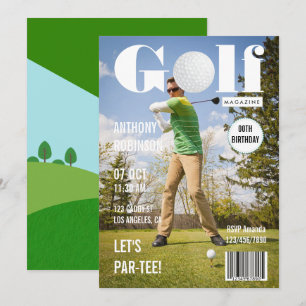 Invitation Photo de fête d'anniversaire de célébrité de golf 