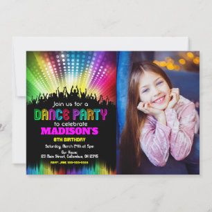 Invitation photo de fête d'anniversaire de danse p