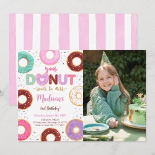 Invitation Photo de fête d'anniversaire de Donut modifiable