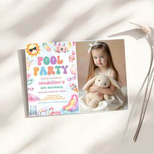 Invitation Photo de fête d'anniversaire de fête au bord de la