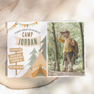 Invitation Photo de fête d'anniversaire de garçon Aventure de