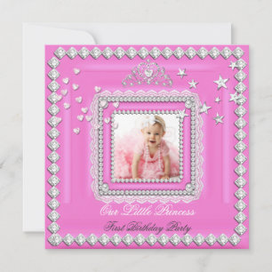 Invitation Photo de fête d'anniversaire de première année de 