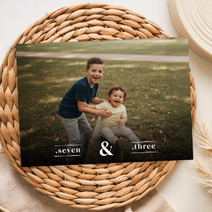 Invitation Photo de fête d'anniversaire double pour garçons a