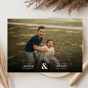Invitation Photo de fête d'anniversaire double pour garçons a