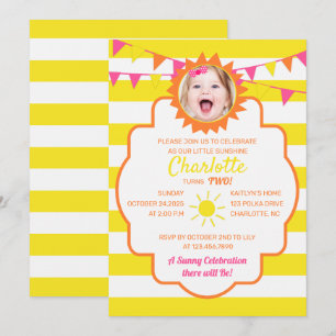 Invitation Photo de fête d'anniversaire du dimanche