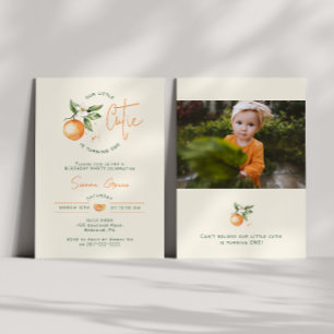 Invitation Photo de fête d'anniversaire Little Cutie Citrus O