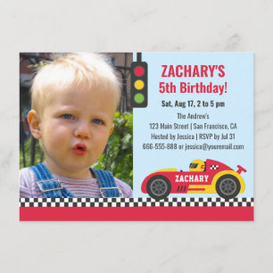 Invitation Photo de fête d'anniversaire pour garçons sur le t