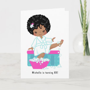 Invitation Photo de fête d'anniversaire pyjama spa pour fille