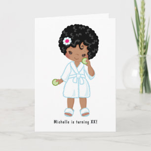 Invitation Photo de fête d'anniversaire pyjama spa pour une j