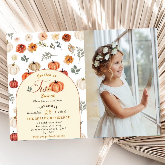 Invitation Photo de fête d'anniversaire rustique d'automne à  (Créateur téléchargé)