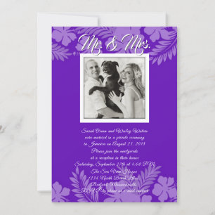 Invitation Photo de feuilles d'hibiscus pourpre, réception un