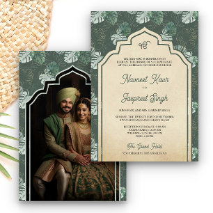 Invitation Photo de feuilles vertes de forêt Anand Karaj mari