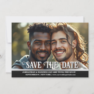 Invitation Photo de fiançailles de couples, save the date de 