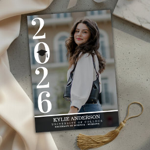 Invitation Photo de fin d'études avec un chapeau de diplômé n