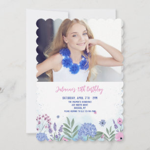 Invitation photo de fleurs de jardin
