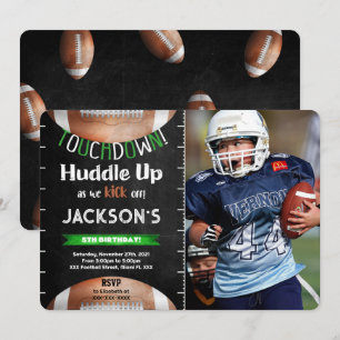 Invitation photo de football modifiable