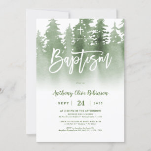 Invitation Photo de forêt verdoyante Baptême