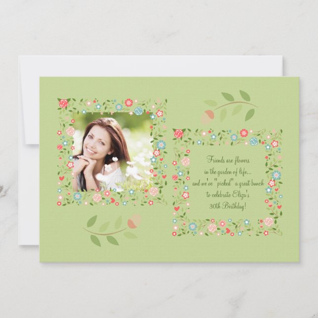 Invitation photo de Garden Flowers (Devant)