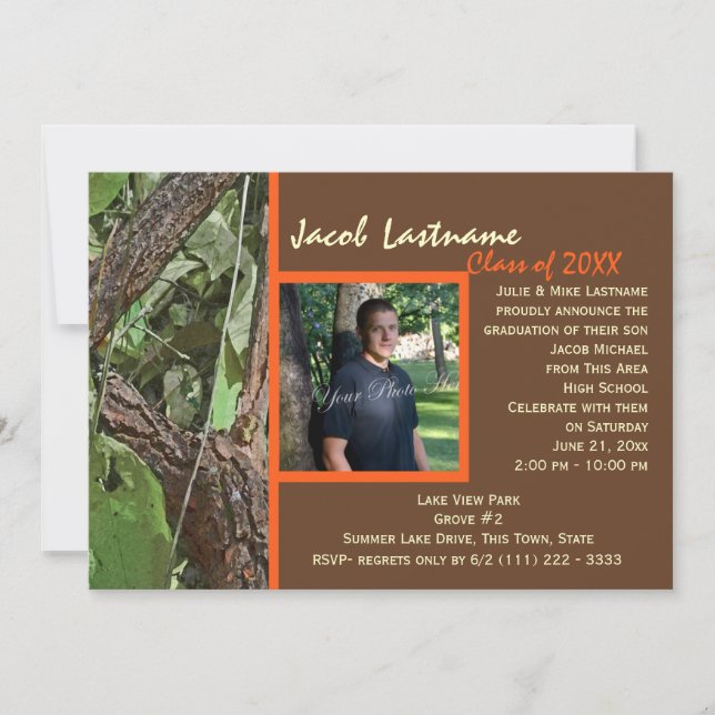 Invitation Photo de Graduation des arbres forestiers (Devant)