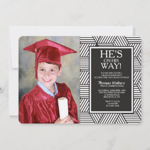 Invitation photo de graduation géométrique