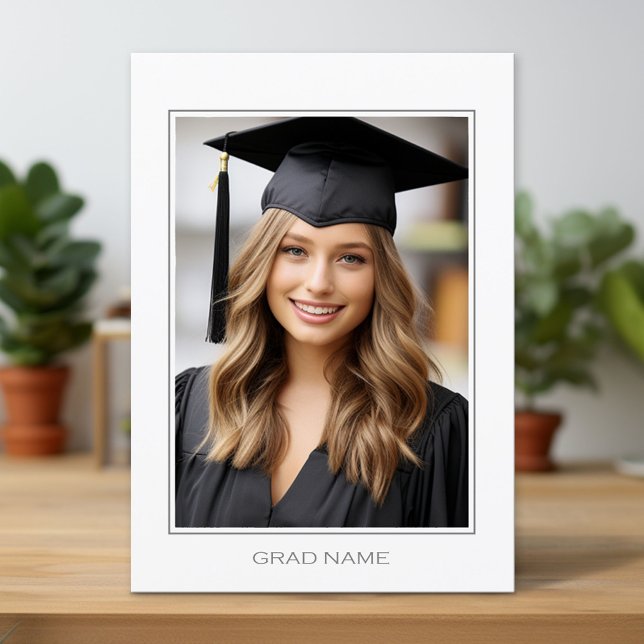 Invitation Photo de graduation moderne avec la fête (Custom Graduation Announcement and Invitation)