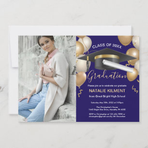 Invitation Photo de la Casquette de la partie de graduation d