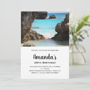 Invitation Photo de la côte des Bermudes et de la mer tropica