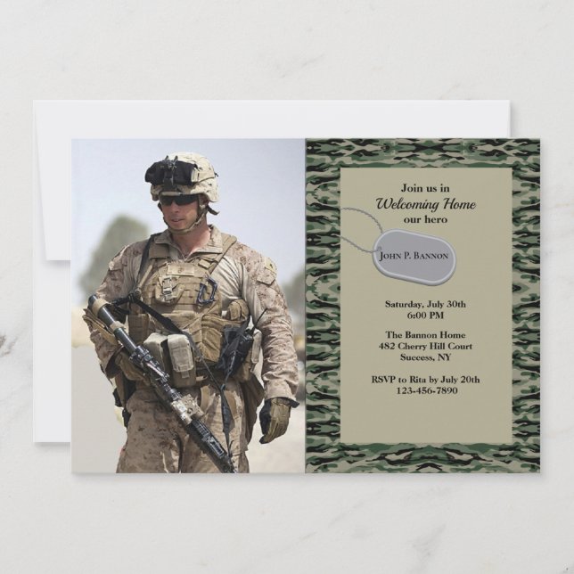 Invitation Photo de la Fatigue militaire (Devant)