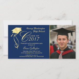 Invitation photo de la fête avec Casquette d'or