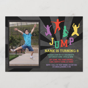 Invitation photo de la fête d'anniversaire de Jump