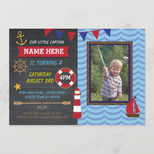 Invitation photo de la fête d'anniversaire de Naut