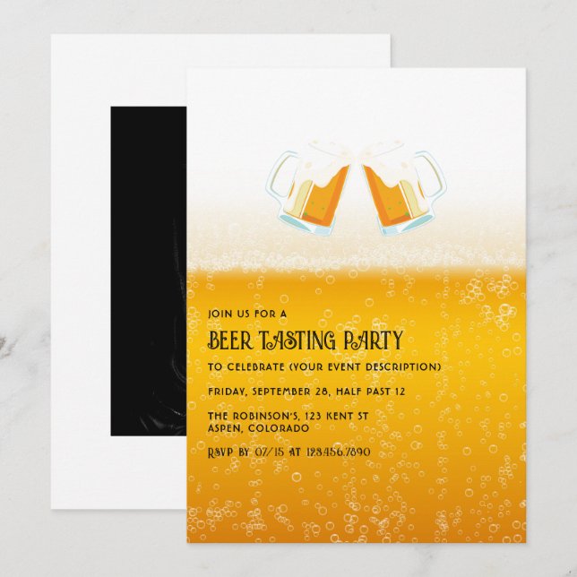 Invitation Photo de la fête de dégustation de bière (Devant / Derrière)