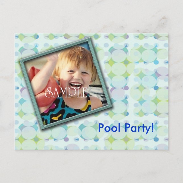 Invitation photo de la fête de la piscine (Devant)