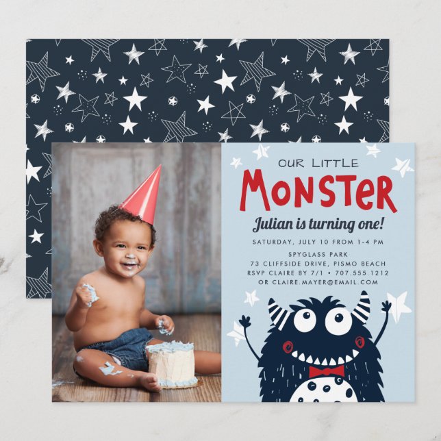 Invitation Photo de la fête des Anniversaires de enfants de L (Devant / Derrière)